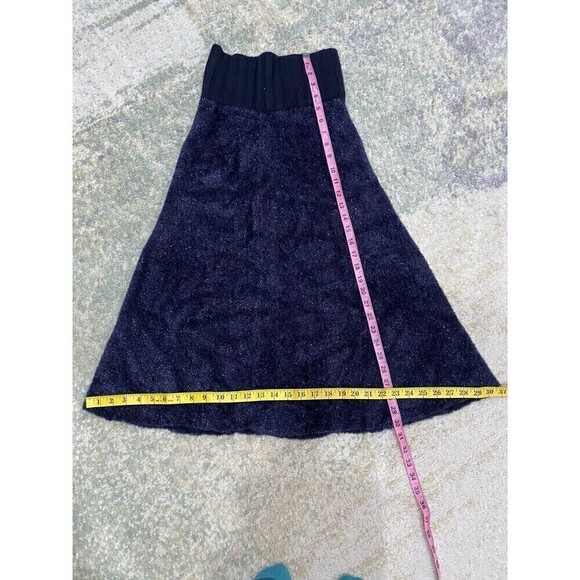 NWOT TORY BURCH Lurex Size XXS Merino Wool Sweater Midi Skirt Navy MSRP $398 - Picture 10 of 10